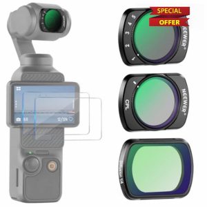NEEWER Magnetic Variable ND2-32&1/4 Black Diffusion&CPL Filter Set Compatible with DJI Osmo Pocket 3 Creator Combo Accessories