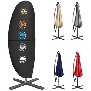 600D PU Coating Heavy Duty Large Parasol Cover Waterproof with Zipper