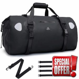 Haimont Large Duffel Bag Waterproof Heavy Duty Roll Top Travel Duffle Bag with Durable Straps and Handles for Boating