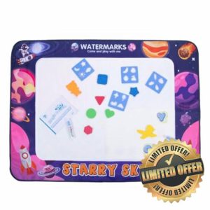 Warmiehomy Aquadoodle Mat 120x90cm Big Starry Sky Water Doodle Mat Drawing Mat for Kids with 2 Brushes
