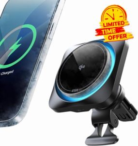 ESR for Qi2 15W MagSafe Car Mount Charger CryoBoost Phone Cooling