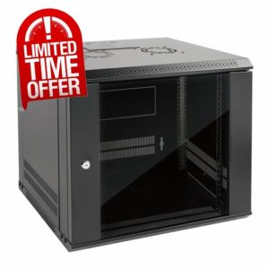 Tecmojo 9U Wall Mount Server Cabinet IT Network Rack Enclosure Lockable Door and Side Panels Black