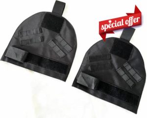 New Airsoft Paintball Tactical Molle Shoulder Pads Shoulder Protector Guards Pads Vest Extension Kit Set Black 1000D Nylo