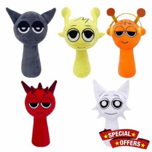 Sprunki Plush | 5Pcs 7.9in Sprunki Wenda Plushies Figure | Wenda Horror Game Stuffed Animal Doll | Cute Cartoon Anime Games Sprunki Plush Toy | Soft Plushie Pillow For Fans Kids Adults