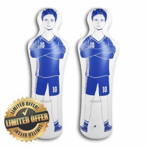 equlup 2 Pieces 40 x 160 cm/15.75 x 62.99 Inches Inflatable Football Dummy Goalkeeper Training Dummy for Football Defender Free Football