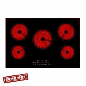 Willow WCH77T 77cm Touch Control Electric Hardwired Ceramic Hob with Five Cooking Zones