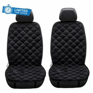Heated Car Seat Cover 2Pcs Fast Heating Plush Non-slip Car Seat Heater Winter Driver and Passenger Side Winter Universal Heated Seat Cushio