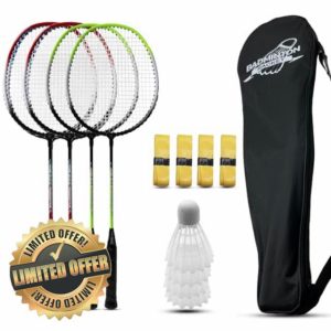 Magicorange Badminton Rackets Set of 4 for Outdoor Backyard Games