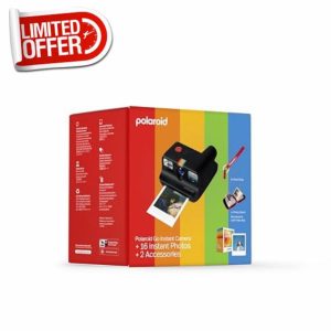 Polaroid Go Generation 2 - Mini Instant Camera Black + Film Bundle (16 Photos Included) and Go Accessories (Photo Album+Wrist Strap) - 6541