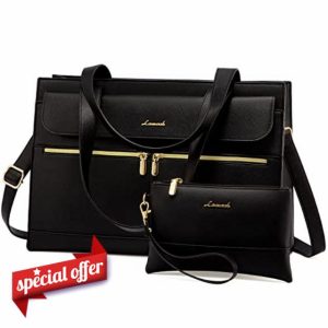 LOVEVOOK Laptop Bags for Women 17.3 Inch Ladies Work Bags Large Tote Bag with Laptop Compartment Designer Handbag Stylish PU Leather Briefcase for School Shoulder Bag for Office Business