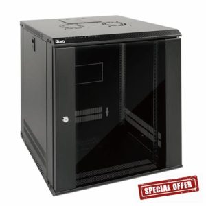 Tecmojo 12U Wall Mount Server Cabinet IT Network Rack Enclosure Lockable Door and Side Panels Black