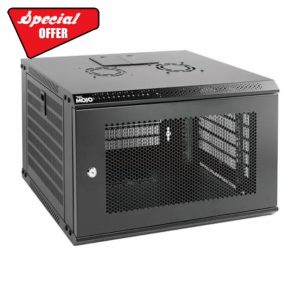 Tecmojo 6U Wall Mount Server Cabinet IT Network Rack Enclosure Lockable Door and Side Panels Black