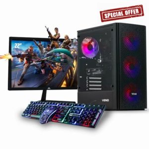 Veno Scorp Gaming PC 22" Monitor Bundle Intel Core i7-3770 Processor RX 550 4GB Graphics Card - 16GB Ram - 512GB SSD - 550W PSU - Windows 10 Pro - WiFi - Titan 4