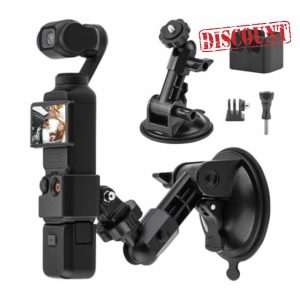 iEago RC Suction Cup Mount for DJI Osmo Pocket 3,Action Camera Car Windshield Window Vehicle Boat Camera Suction Cup Bracket Holder for Insta360 X4 X3 X2 ONE R RS GO 3/for GoPro Hero 12 11 10 9 8 7
