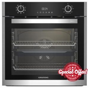 GRUNDIG GEBM19300XC 60cm HotAero Pro Single Electric Multifunction Oven - Stainless Steel            [Energy Class A+]