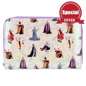Loungefly Disney Villains Iridescent Zip Around Walle