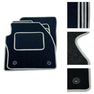 DB Bespoke - Tailored Car Mats - Compatible with Nissan Qashqai 2021 to Present - Black Carpet - Non-Slip Carpet Mat - 4 pc Complete Car Floor Mats with 2 Velcro clips - GREY