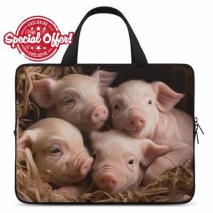 Laptop Shoulder Bag Laptop Bag Computer Bag Four Little Pigs Messenger Bag for Unisex