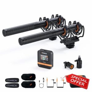 comica VM40 Dual-Channel Shotgun Microphone with 32G onboard recording
