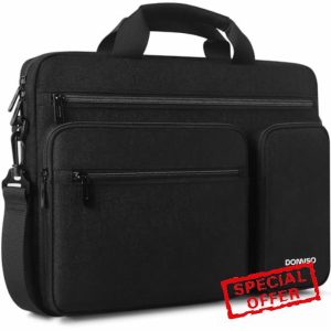 DOMISO 17" Business Laptop Briefcase Messenger Shoulder Bag Protective Carrying Case for 17-17.3 Inch Notebook/Chromebook/Ultrabook/Gamebook/Dell/Lenovo/Acer/HP/MSI/LG