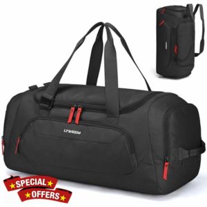 Lyweem Mens Sports Gym Bag with Shoes Compartment and Wet Pocket