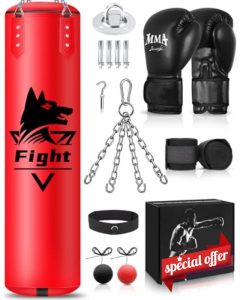 JUOIFIP Heavy Punching Bag Hanging Set