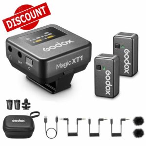 GODOX Magic XT1 2.4G Wireless Microphone with Noise Reduction Compatible with Camera Smartphone/USB-C/Lightning