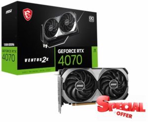 MSI GeForce RTX 4070 Ventus 2X E1 12G OC Gaming Graphics Card - 12GB GDDR6