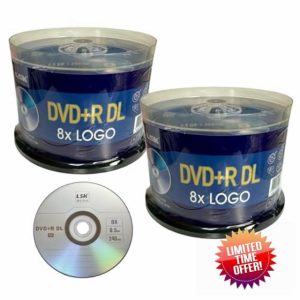 DVD+R DL Double Layer Logo 8X 8.5GB 240min Video – LSK Media Logo Top