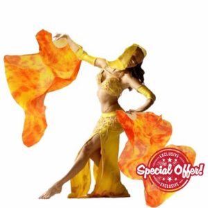 Belly Dance Fans 1 Pair (Left+Right) Handmade 100% Silk Real Silk Ribs 1.8M Long Silk Fans Dancing Fans Dance Silk Veils Long Fans Dance Performance