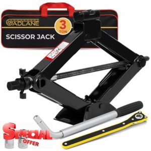 GADLANE Scissor Jack Kit - 3 Ton Portable Heavy Duty Car Jack Kit with Extendable Wrench