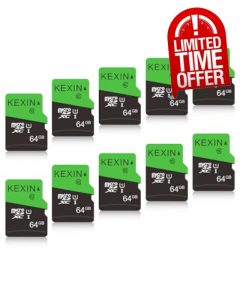KEXIN 64GB Micro SD Cards SD Adapter 10 Pack MicroSDHC Memory Card Class 10 UHS-I External Micro SD Card TF Card for Tablet