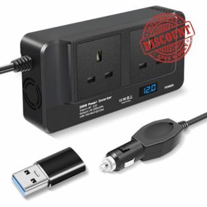 Defvnsy 200W Car Power Inverter 12V DC to AC 230V