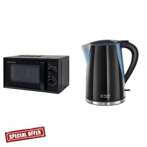 Russell Hobbs Textures 17 Litre Black Manual Microwave