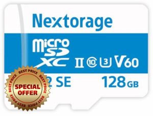 Nextorage Japanese brand UHS-II Micro SD Card 128GB microSDXC U3 V60 Max Read Speed 280MB/s Max Write Speed 100MB/s NX-M2SE128G microSD Card