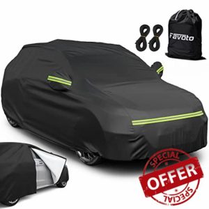 Favoto SUV Car Cover Waterproof - Custom Fit for Volkswagen Tiguan (2017-2024) All Weather for Automobiles Outdoor with Reflective Stripe Snow Sun Dust UV Protection Full Exterior Cove