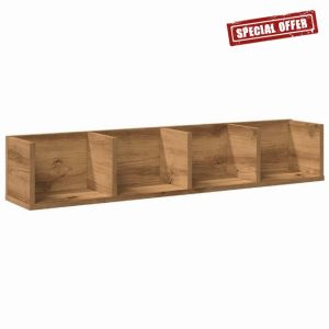 idaXL CD Wall Shelf Storage/Floating Rack in Artisan Oak - Engineered Wood for Living Room/Bedroom/Office