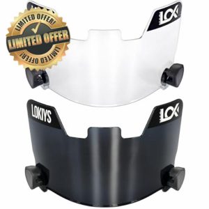 LOKIYS 2Pcs Football Visor - for Youth Football Helmets & Adult Football Helmets (Black+Clear)