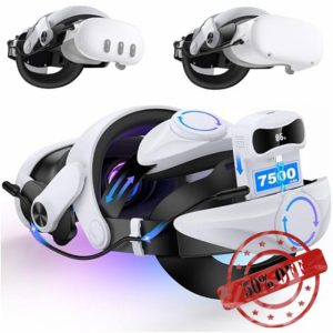 LED Digital Power Display 7500mAh Battery Head Strap for Meta Quest 3/3S/Meta Quest 2