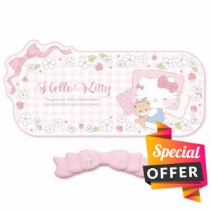 Kuitmor Kawaii Anime Mouse Pad Wrist Rest Support Set - Non-Slip Desk Mat and Memory Foam Bowknot Wrist Rest for Keyboard and Mouse