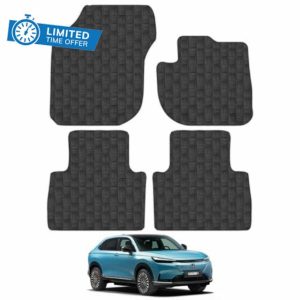 Rubber Car Mats Compatible with Honda E:Ny1 [No Floor Fixings] (2023-) Tailored Fit Rubber Floor Mats Set Accessory Black Custom Fit 4 Pieces with Clips - Anti-Slip Backing