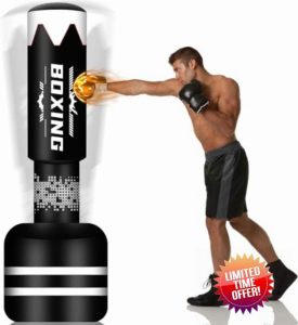 NZQXJXZ Upgrade Design Boxing Bag for Adults - 70'' Heavy Free Standing Punch Bag - Boxing Punching Bag Inflatable Kickboxing Bag for Training MMA Muay Thai (Dumbbell Triple Play)