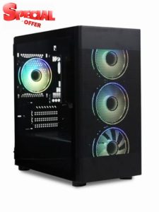 BEDROCK Skyline Gaming PC: GTX 970 4GB / i5 7500 3.2GHz / 16GB Memory / 240GB SSD + 1TB HDD / 300mbps Wi-Fi/Vida Zephyr Case/Windows 11