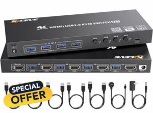 HDMI KVM Switch 4 Computers 4K@60Hz 2K@120Hz