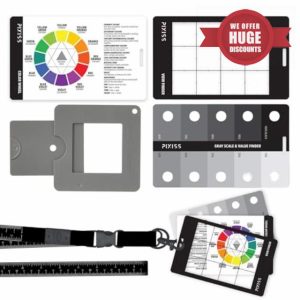 Artist Viewfinder and Color Checker Passport with Lanyard (Measures up to 31") – Pocket Color Wheel