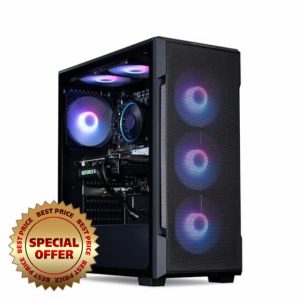 HORIZON Gaming PC Tower | Intel i5 12400F | Nvidia RTX 4060 Ti 8GB | 32GB 3200Mhz DDR4 | 1TB NVME SSD | 650W PSU | CiT CrossFire ARGB Gaming Computer Case | WiFi | VR Ready | Windows 11 - [NEW 2024]