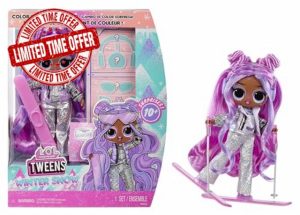 L.O.L. Surprise! Tweens Winter Snow Fashion Doll - Violet Snow with Colour-Changing Skis and 10+ Frosty Parts and Accessories