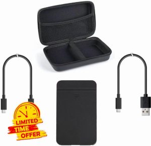 ezekers Portable 500GB External Hard Drive HDD with Bag – USB C & USB 3.0 for PC