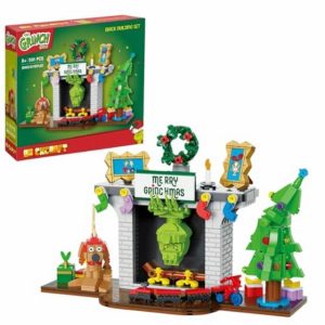 Brickcraft Brick Building Set for The Grinch | Holiday Building Set (Grinchy in Fireplace)
