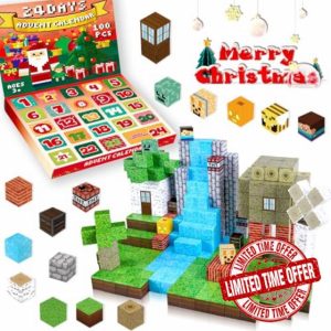 Magnet Building Blocks Cube Game 100PCS Magnetic Blocks Christmas Advent Calendar 2024